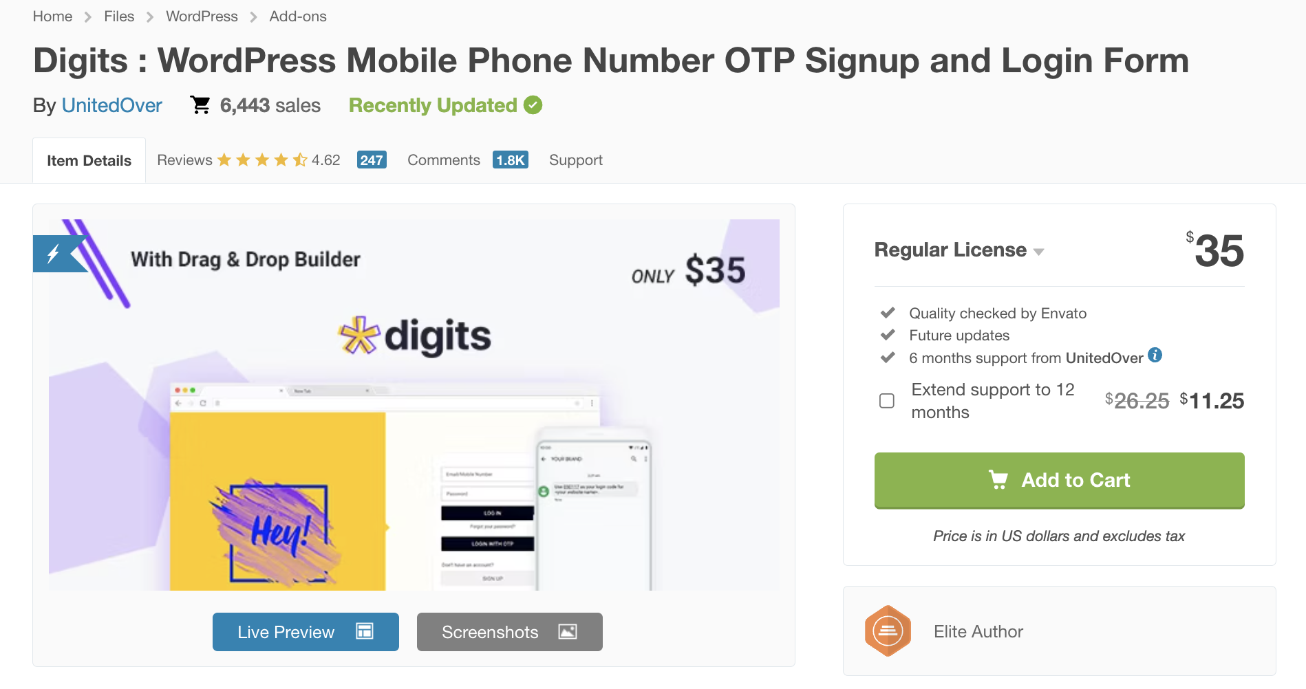 Digits : WordPress Mobile Phone Number OTP Signup and Login Form