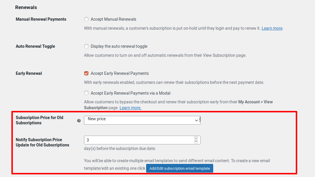 Update Price for Existing Subscription