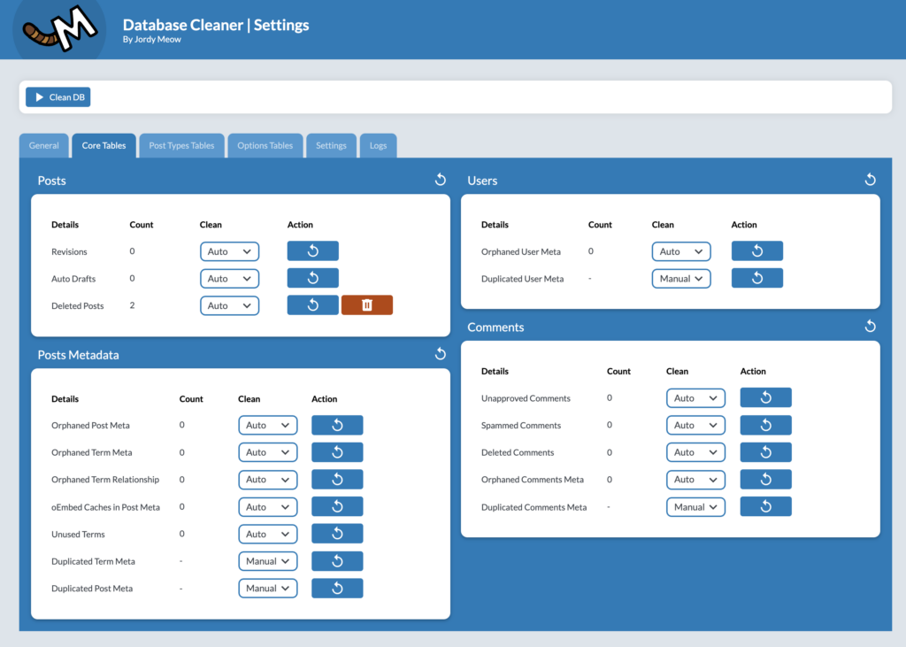 Database Cleaner Screenshot