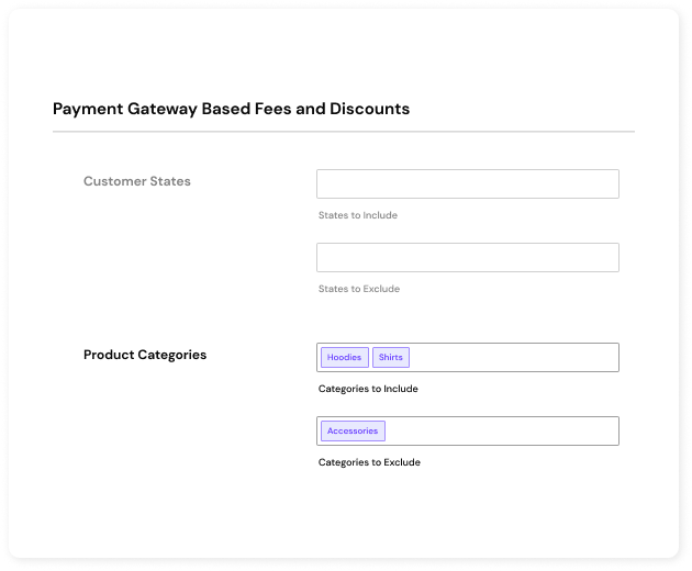 Fees based on cart items product categories