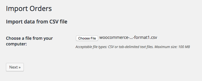 woocommerce customer order csv import suite select file