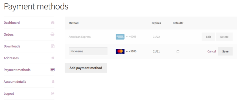 woocommerce skyverge enhanced account payment methods