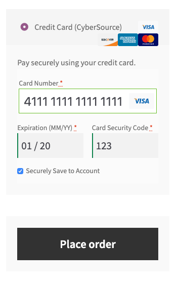 woocommerce cybersource payment form