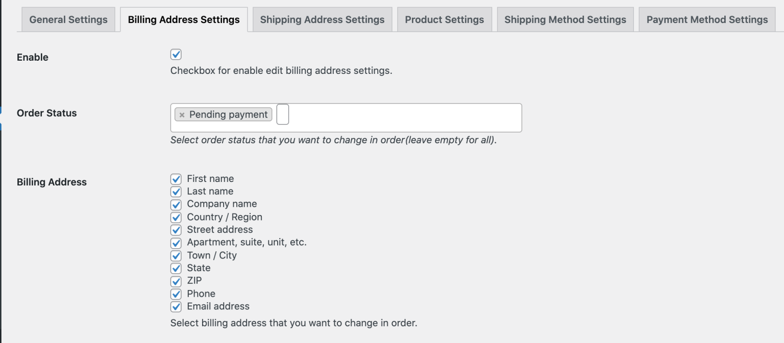 Billing edit settings 1