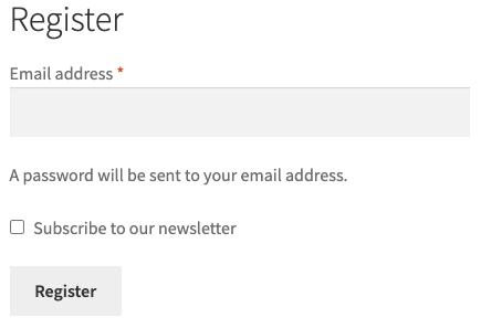 wc newsletter subscription register form