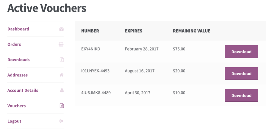 woocommerce pdf vouchers account vouchers