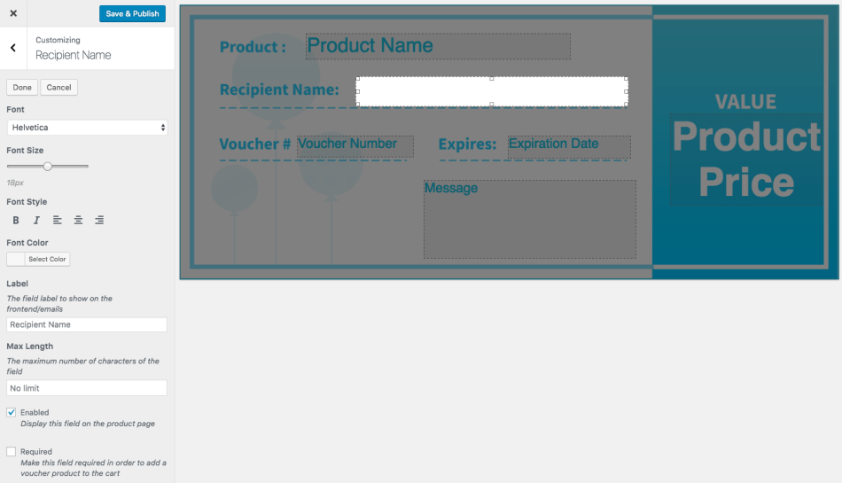 woocommerce pdf vouchers edit template