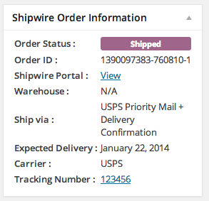 woocommerce shipwire shipped order