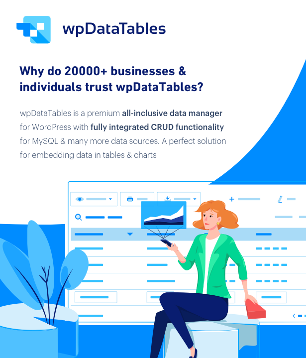 wpDataTables - Trình quản lý bảng và biểu đồ cho WordPress