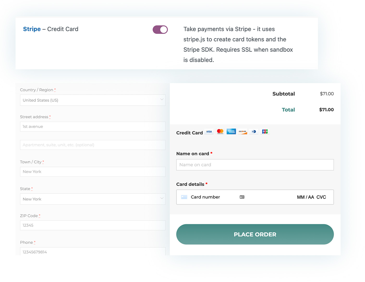 YITH WooCommerce Stripe Credit Card Payment WooCommerce