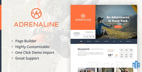 Adrenaline – Sports, Travel and Outdoor WordPress Theme