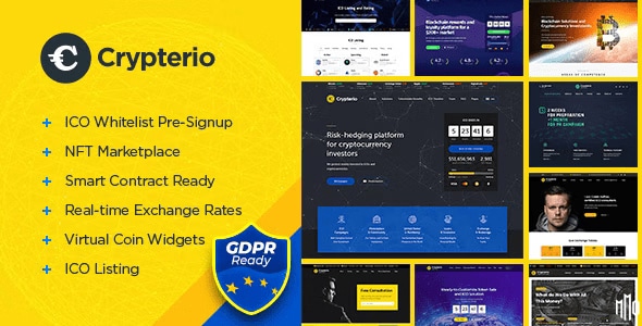 Crypterio – ICO Landing Page and Cryptocurrency WordPress Theme