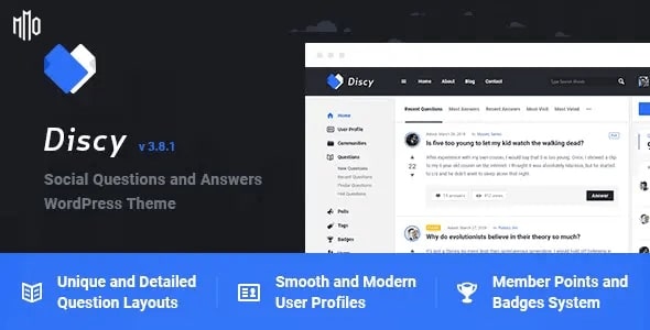 Discy – Social Questions and Answers WordPress Theme