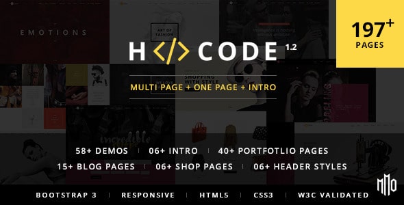 H-Code Responsive & Multipurpose WordPress Theme