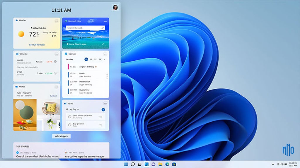 Hỗ trợ tính năng Widget trên windows 11