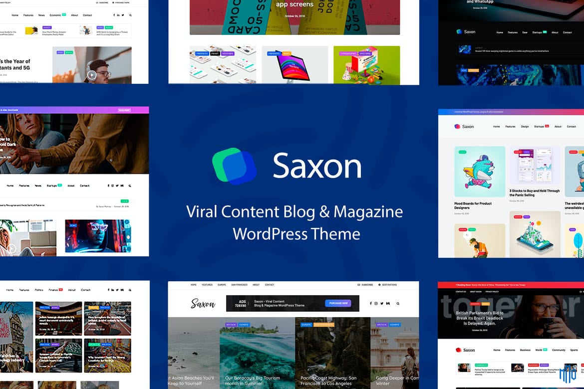 Saxon – Viral Content Blog & Magazine Marketing WordPress Theme