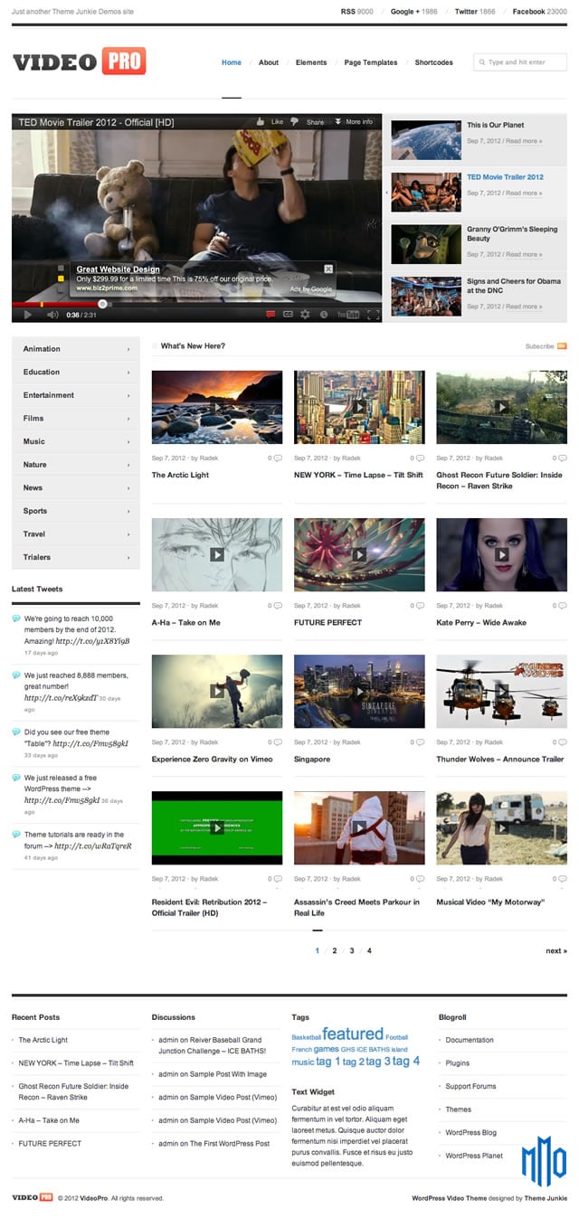 Theme Junkie VideoPro WordPress Theme