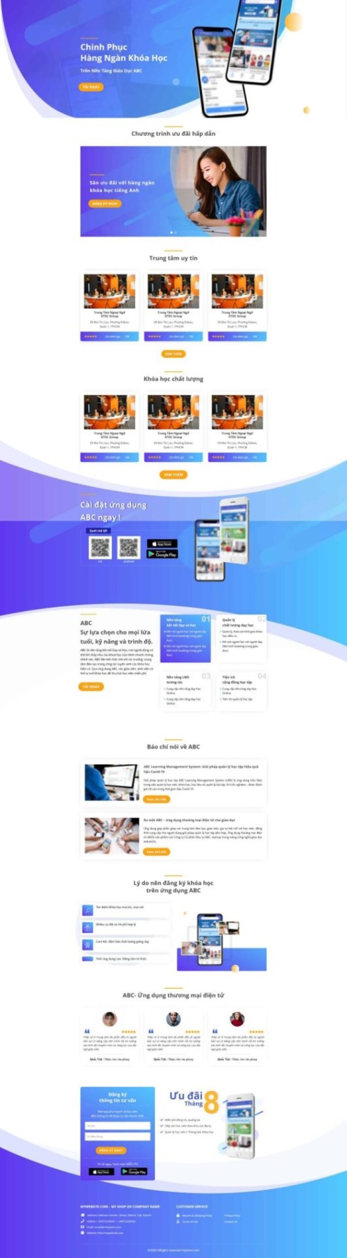 Mẫu web Theme WordPress phần mềm giáo dục