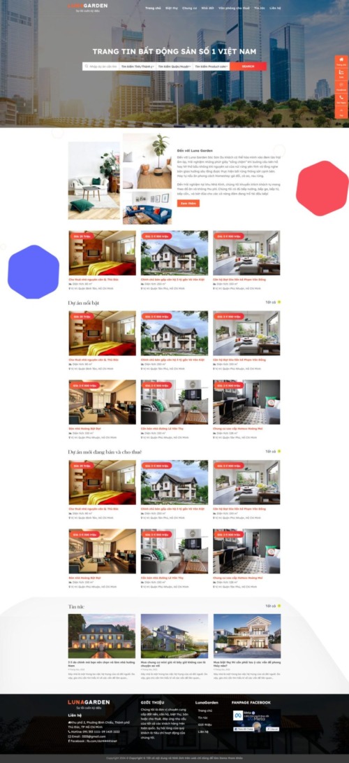 Mẫu web Theme WordPress bds 54