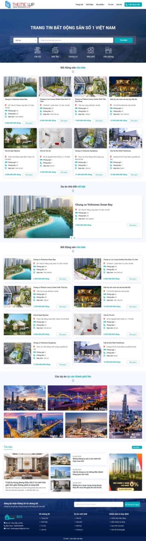 Mẫu web Theme WordPress bất động sản 12