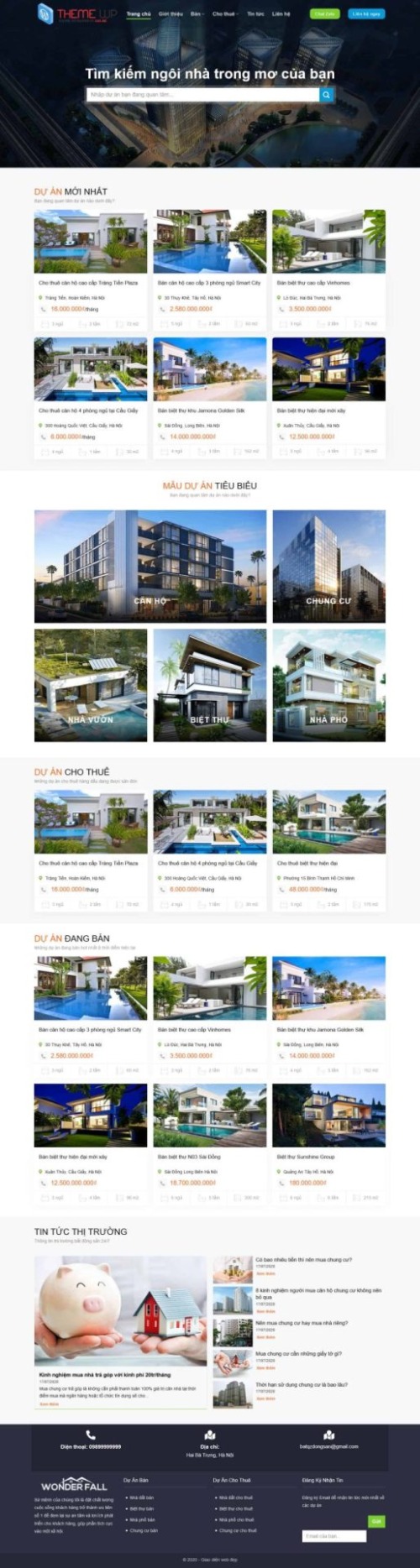 Mẫu web Theme WordPress bất động sản 16