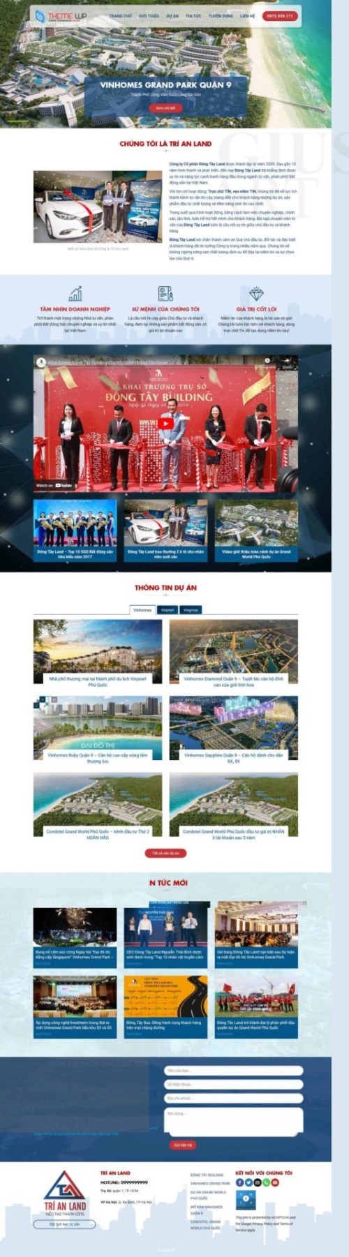 Mẫu web Theme WordPress bất động sản 20