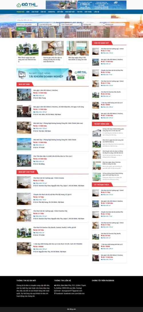 Mẫu web Theme WordPress bất động sản 28