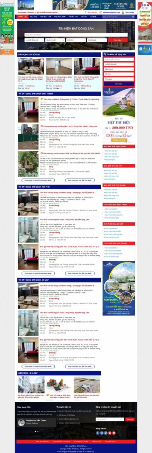 Mẫu web Theme WordPress bất động sản 38