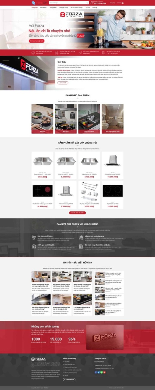 Mẫu web Theme WordPress bán bếp từ