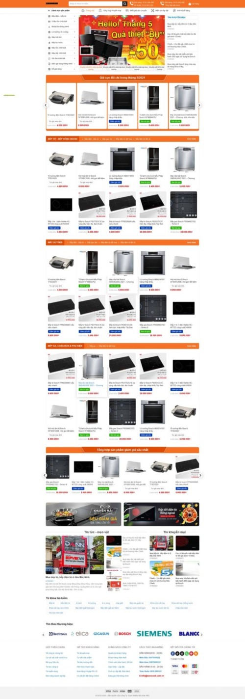 Mẫu web Theme WordPress bán bếp từ 3