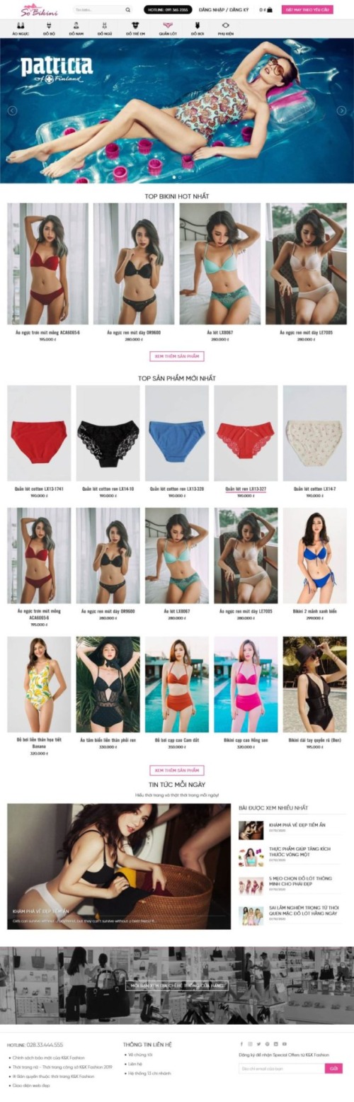 Mẫu web Theme WordPress Shop Thời Trang Bán Bikini