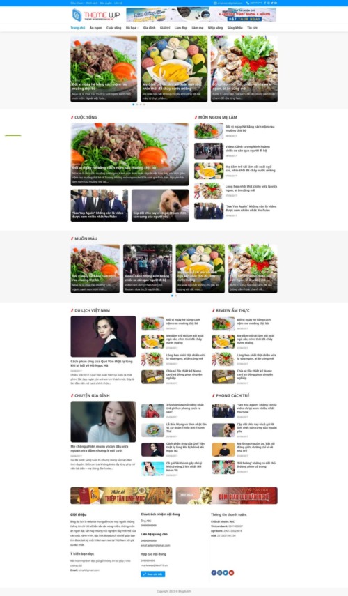 Mẫu web Theme WordPress review du lịch