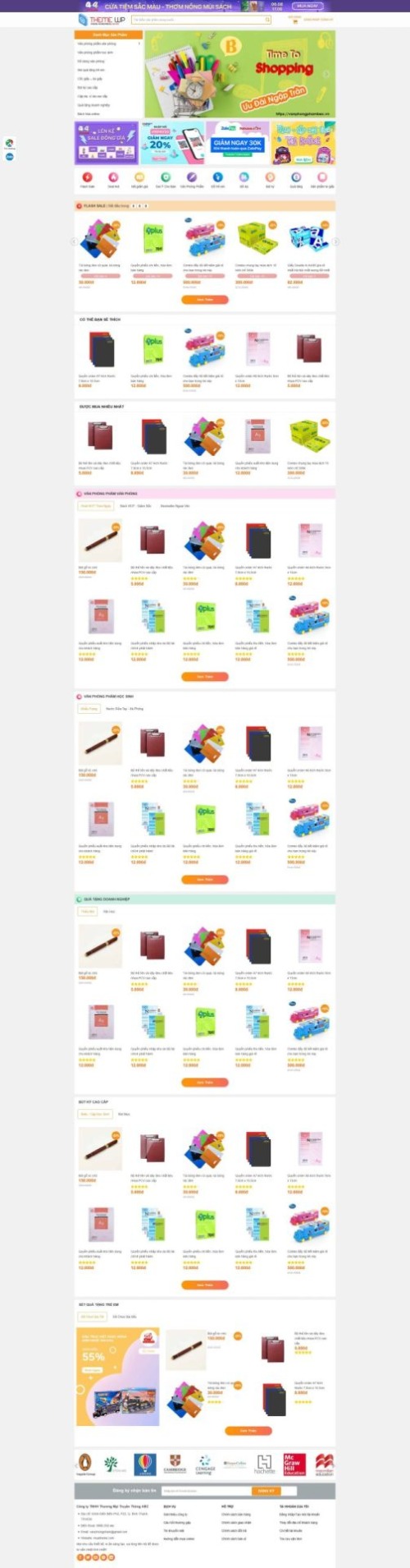 Mẫu web Theme WordPress bán văn phòng phẩm