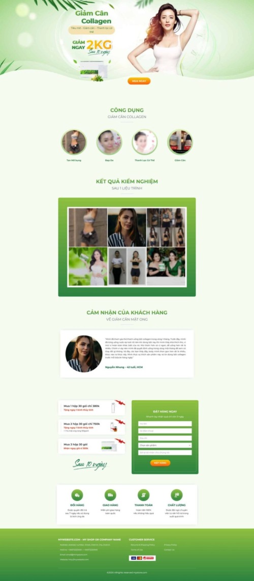 Mẫu web Theme WordPress lading pape bột giảm cân