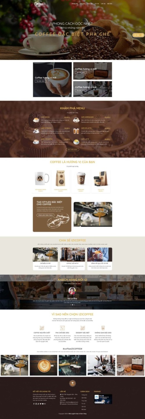 Mẫu web Theme WordPress bán cafe