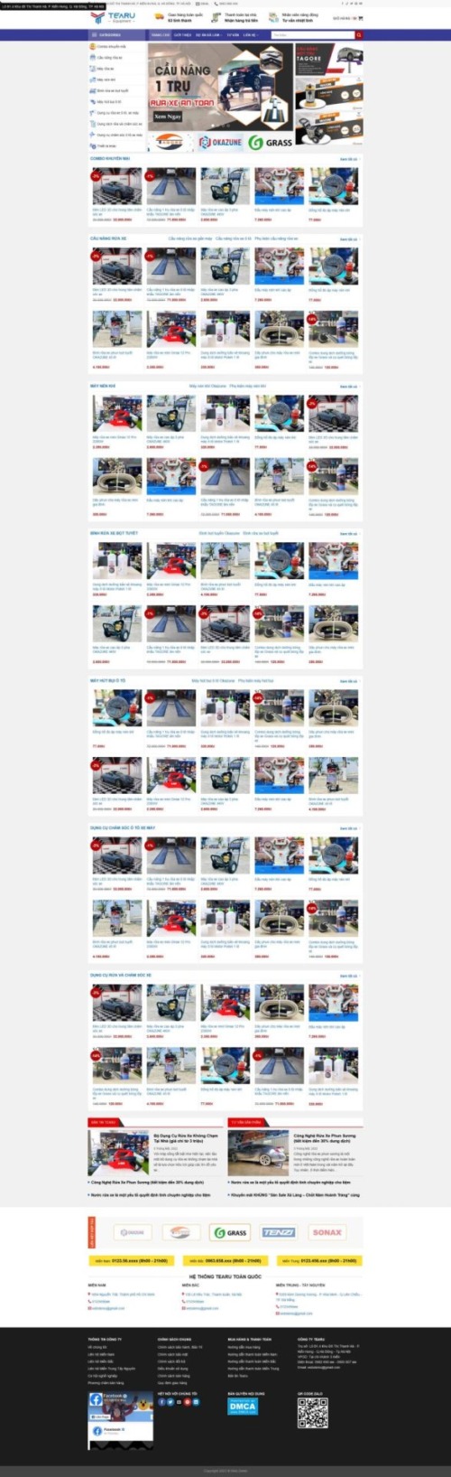 Mẫu web Theme WordPress bán hàng thiết bị cầu nâng