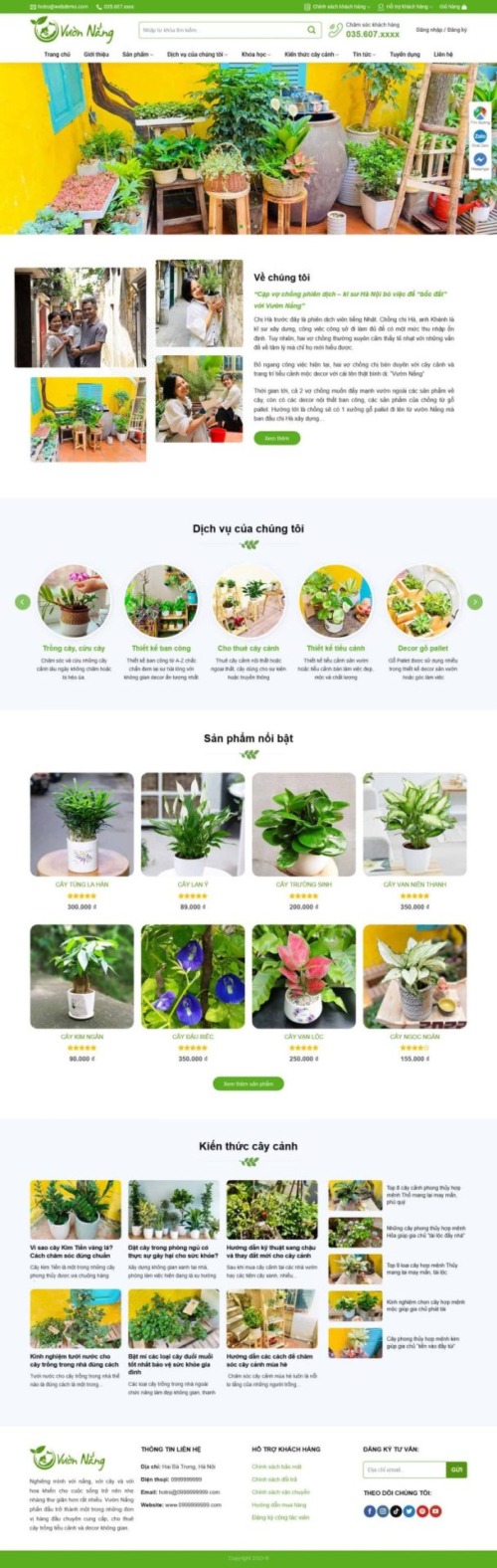 Mẫu web Theme WordPress cây xanh 3