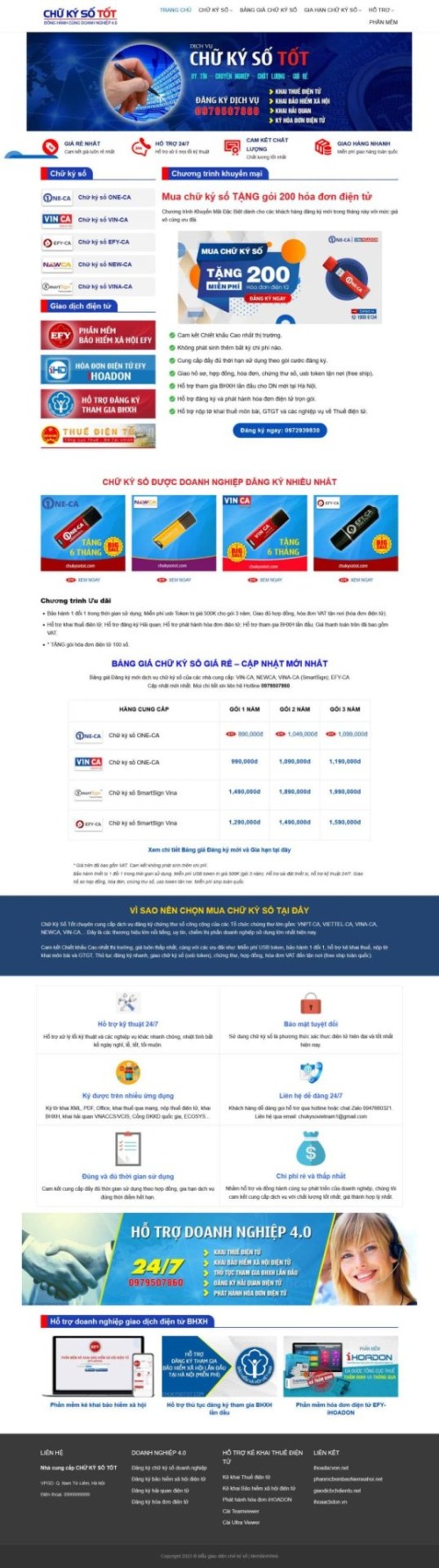 Mẫu web Theme WordPress chử ký số ,giới thiệu công ty