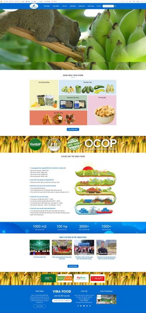 Mẫu web Theme WordPress nông sản - Nông trại chuối