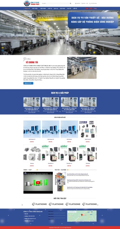 Mẫu web Theme WordPress công ty cơ khí đẹp