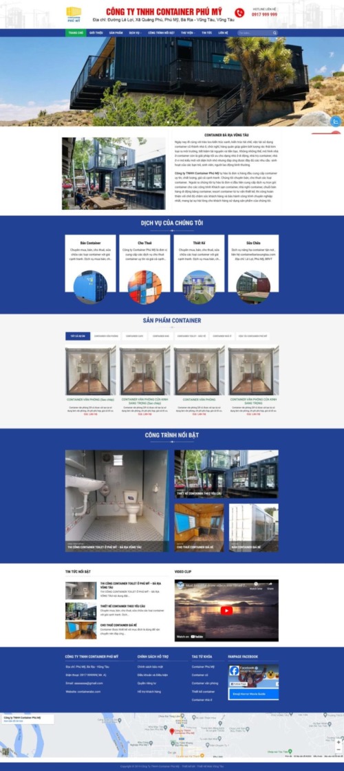 Mẫu web Theme WordPress công ty bán container
