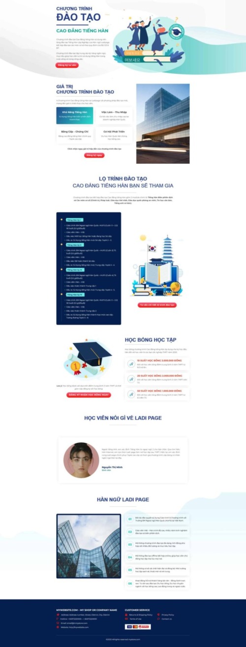 Mẫu web Theme WordPress cử nhân du học