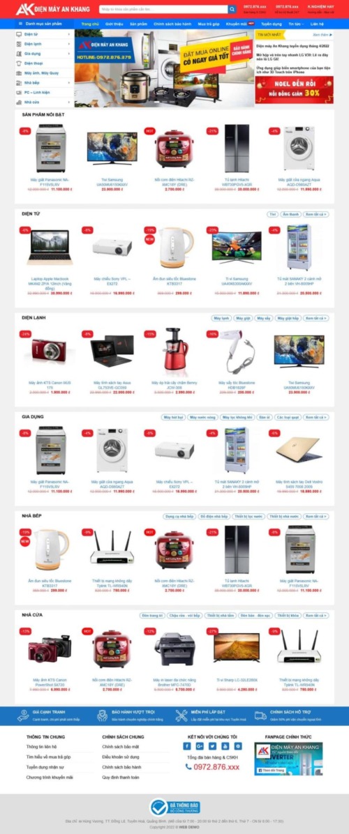 Mẫu web Theme WordPress điện máy 7