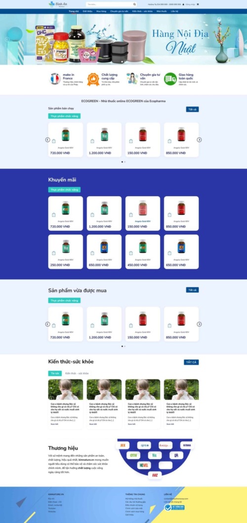 Mẫu web Theme WordPress tiệm thuốc tây ,thực phẩm chức năng