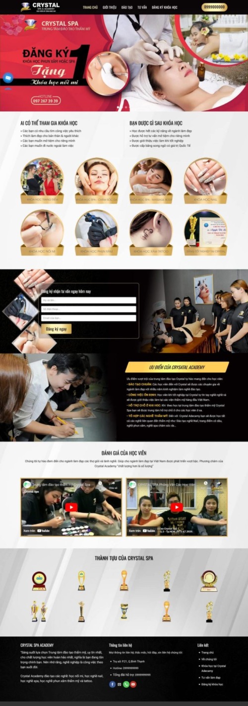 Mẫu web Theme WordPress đào tạo phun xăm ,spa