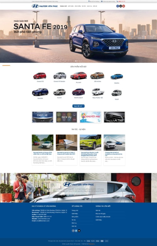 Mẫu web Theme WordPress bán xe hyundai 4