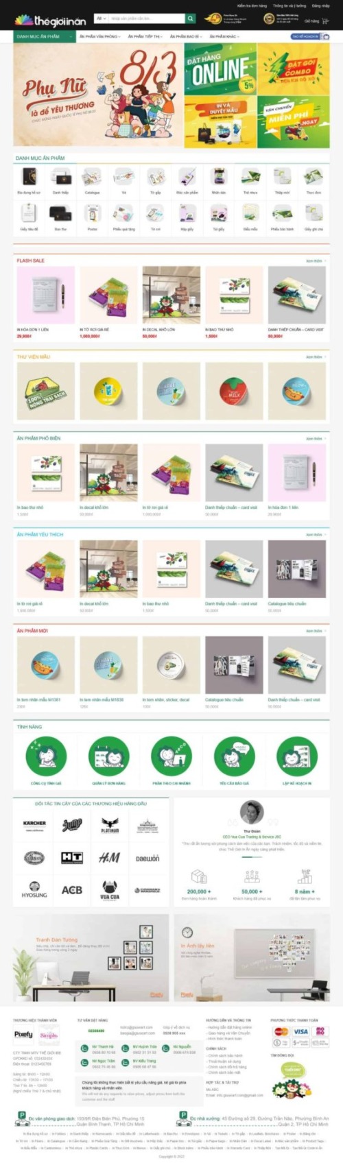 Mẫu web Theme WordPress in ấn 6