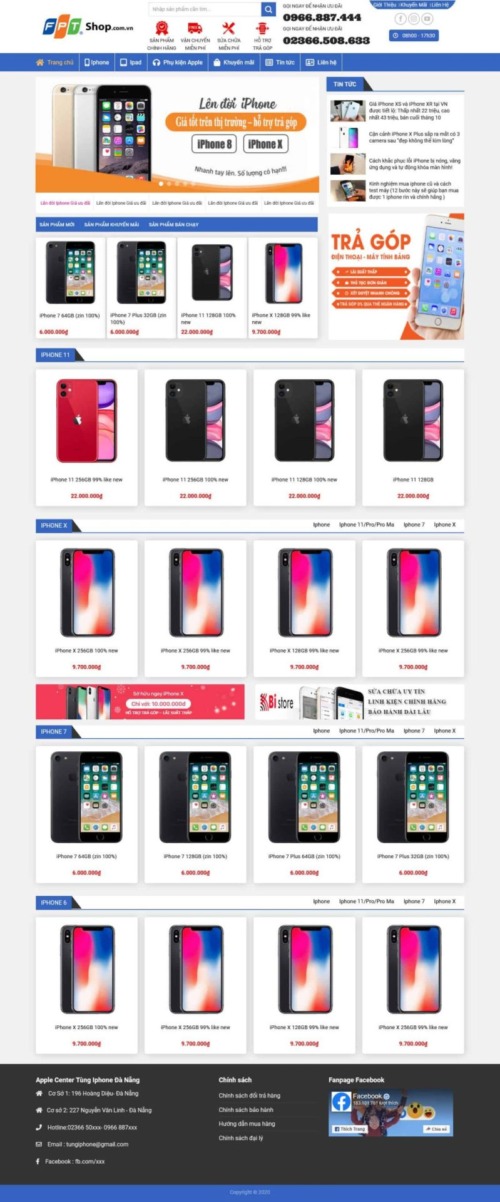 Mẫu web Theme WordPress bán iphone