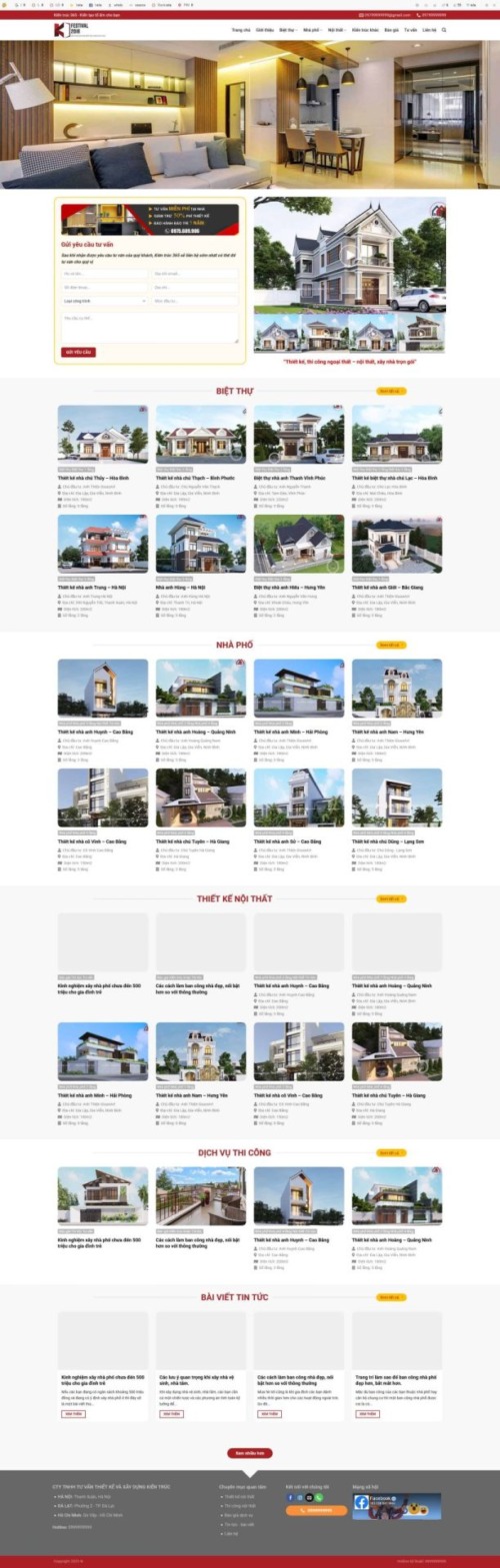 Mẫu web Theme WordPress xây dựng kiến trúc 365