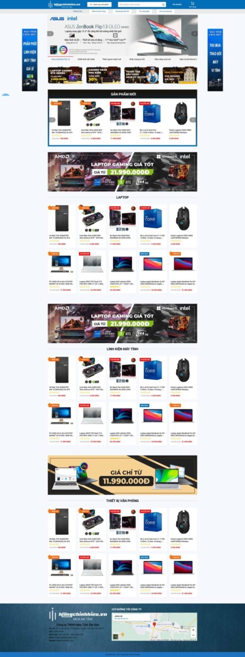 Mẫu web Theme WordPress bán laptop máy tính